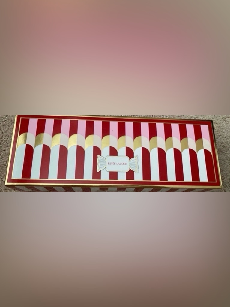 Brand New Estee Lauder Red White  Gold Striped Box